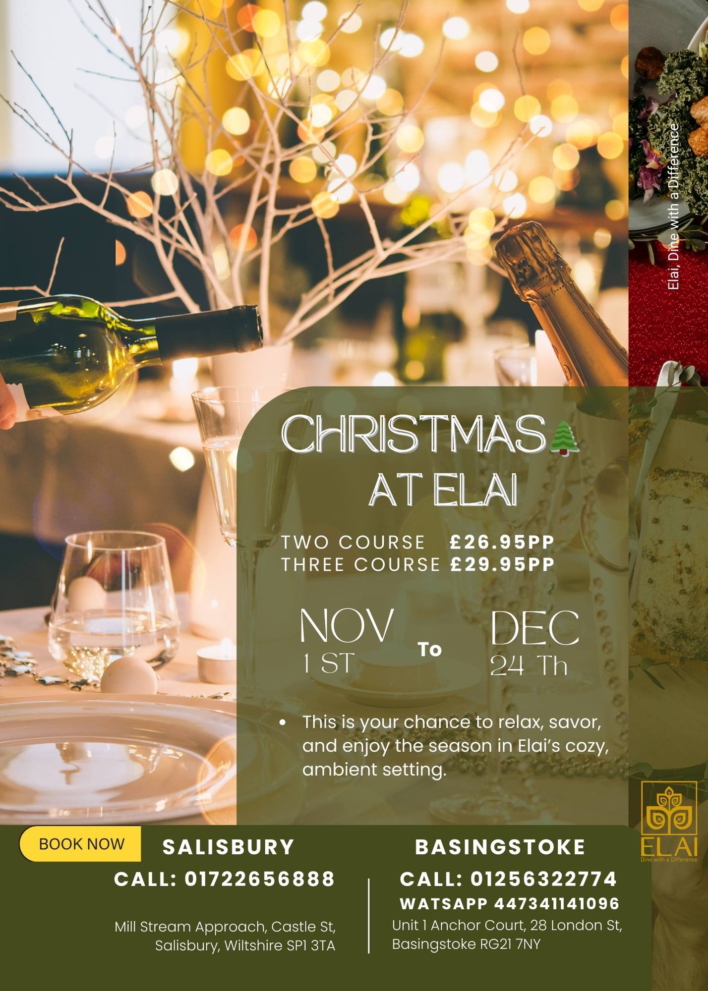 Christmas at Elai - Festive decorations and dining