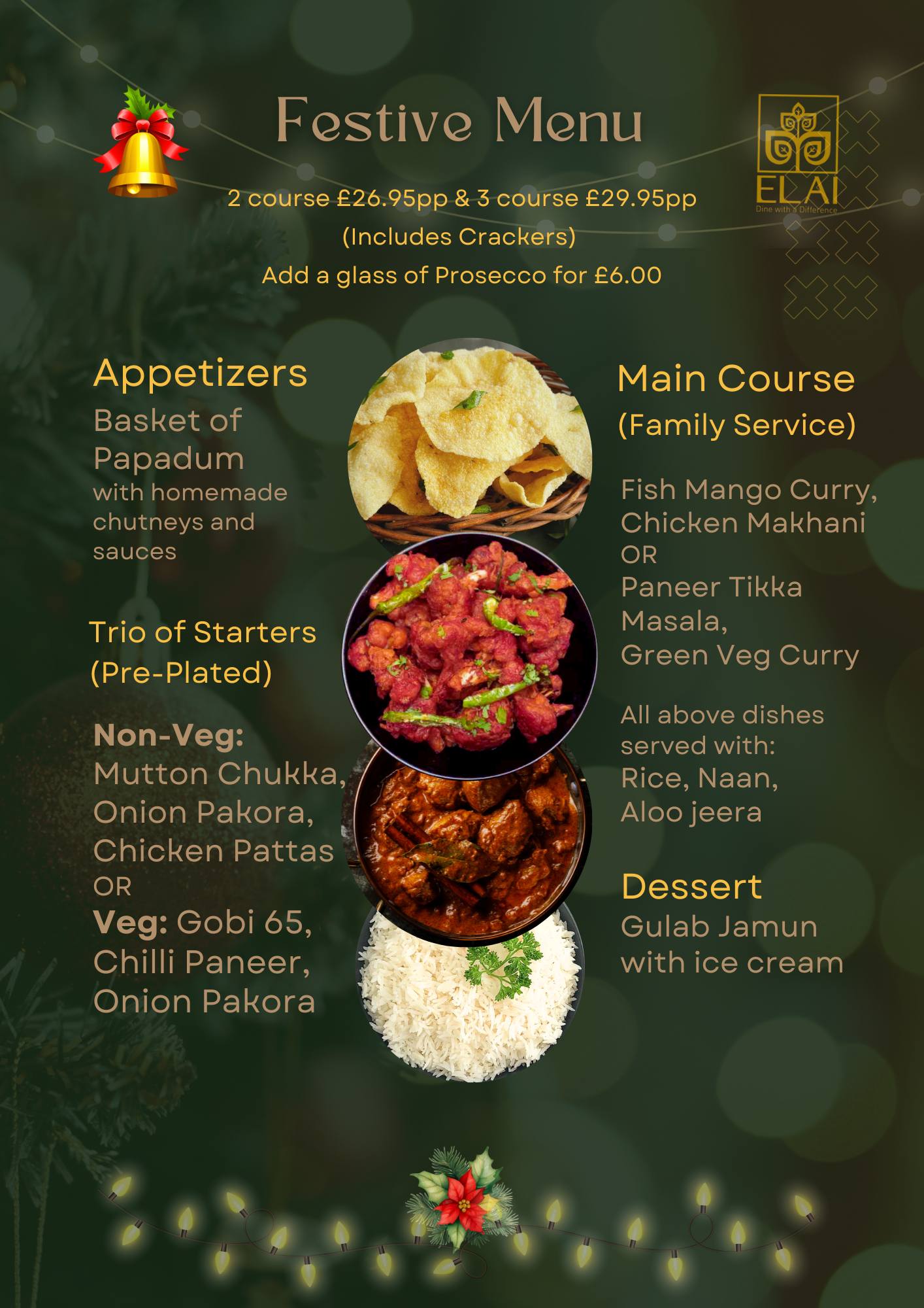 Elai Christmas Festive Menu - Click to enlarge