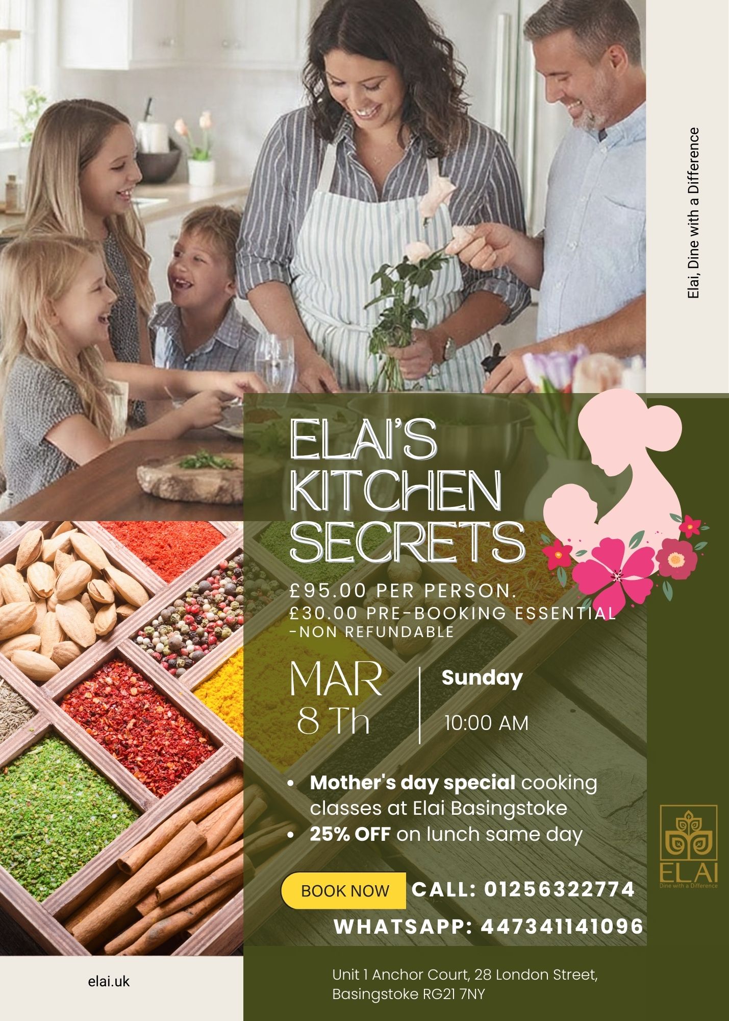  poster of best cooking lessons near Basingstoke Elai indian restaurant